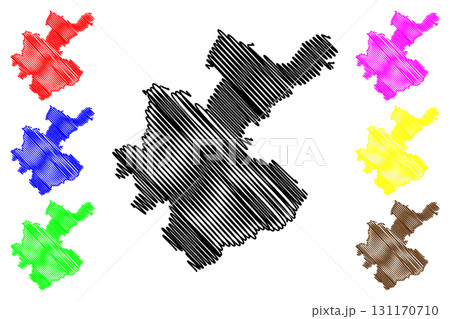 Sawai Madhopur district (Rajasthan State, Republic of India) map vector illustration, scribble sketch Sawai Madhopur map 131170710