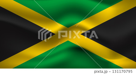 Flag of Jamaica. Jamaican national symbol in official colors. Template icon. Abstract vector background 131170795