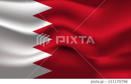 Flag of Bahrain. National symbol in official colors. Template icon. Abstract vector background 131170796