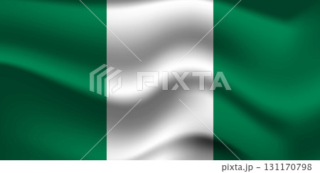 Flag of Nigeria. Nigerian national symbol in official colors. Template icon. Abstract vector background 131170798