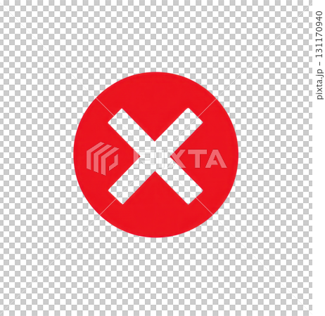 Red circle with a white cross symbol indicating a prohibition or restriction Red circle with a white cross symbol indicating a prohibition or restriction 131170940