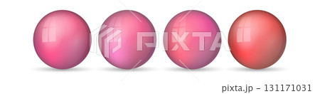 Set with glass colorful balls. Glossy realistic ball, 3D abstract vector illustration highlighted on a white background. Big metal bubble with shadow Set with glass colorful balls. Glossy realistic ball, 3D abstract vector illustration highlighted on a white background. Big metal bubble with shadow 131171031