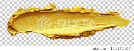 Golden paint stroke isolated with smooth texture and vibrant color for creative projects and designs 131171107