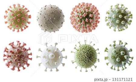 Different variations of a virus with unique...のイラスト素材 [131171121] - PIXTA