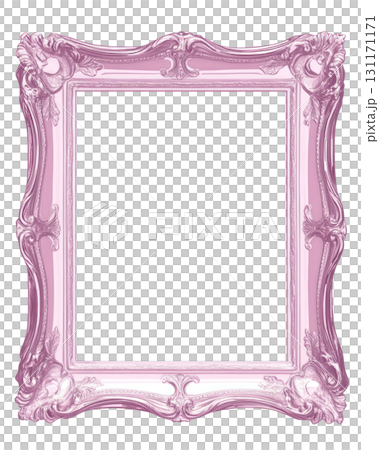 Decorative pink vintage frame suitable for artwork, photos, or crafts with ornate details 131171171