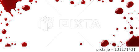 Red splatter pattern on isolated white...のイラスト素材 [131171431] - PIXTA
