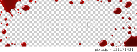 Red splatter pattern on isolated white...のイラスト素材 [131171431] - PIXTA