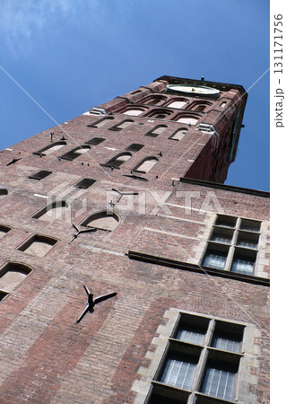 old red brick tenement house in the old town of Gdansk Poland old red brick tenement house in the old town of Gdansk Poland 131171756