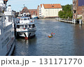 boats ships on the canal in the port of Gdansk in Poland 131171770