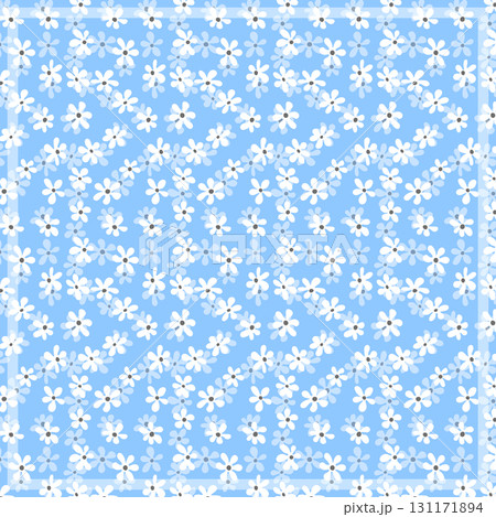 Print for kerchief, bandana, scarf, handkerchief, shawl, neck scarf. Squared pattern with ornament for fabric, textile, silk products. Paisley vector with abstract flowers. Floral folk tracery 131171894