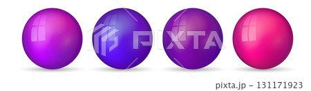Set with glass colorful balls. Glossy realistic ball, 3D abstract vector illustration highlighted on a white background. Big metal bubble with shadow Set with glass colorful balls. Glossy realistic ball, 3D abstract vector illustration highlighted on a white background. Big metal bubble with shadow 131171923