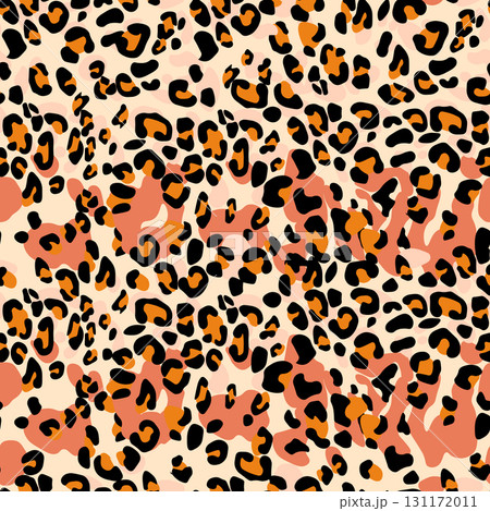 Abstract modern leopard seamless pattern. Animals trendy background. Color decorative vector stock illustration for print, card, postcard, fabric, textile. Modern ornament of stylized skin 131172011