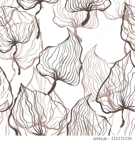 Floral seamless with hand drawn color exotic monstera leaves. Cute summer background. Tropic branches. Modern floral compositions. Fashion vector illustration for wallpaper, fabric, textile Floral seamless with hand drawn color exotic monstera leaves. Cute summer background. Tropic branches. Modern floral compositions. Fashion vector illustration for wallpaper, fabric, textile 131172156
