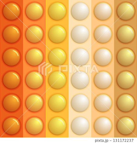 Seamless pattern with trendy game pop it, simple dimple. Rainbow fidget toy. Colorful antistress background. Doodle style. Bubbles popping square shape Seamless pattern with trendy game pop it, simple dimple. Rainbow fidget toy. Colorful antistress background. Doodle style. Bubbles popping square shape 131172237