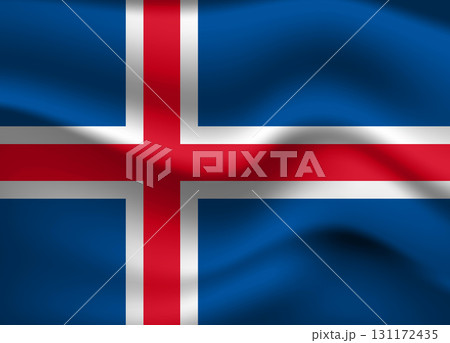 Flag of Iceland. Icelandic national symbol in official colors. Template icon. Abstract vector background 131172435