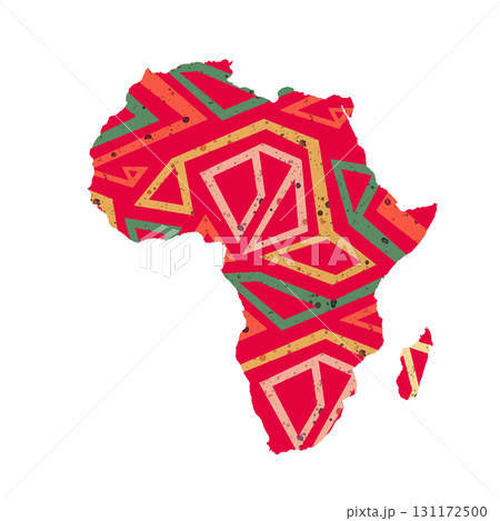 Map of Africa, sign silhouette. World Map Globe. African ornate with ethnic pattern. Poster, card, banner. African continent Map of Africa, sign silhouette. World Map Globe. African ornate with ethnic pattern. Poster, card, banner. African continent 131172500