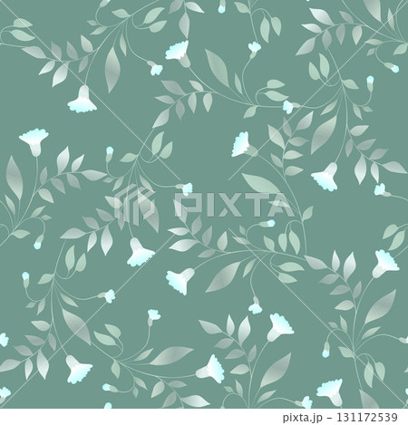 Seamless floral pattern based on traditional folk art ornaments. Colorful flowers on color background. Scandinavian style. Sweden nordic style. Vector illustration. Simple minimalistic pattern 131172539