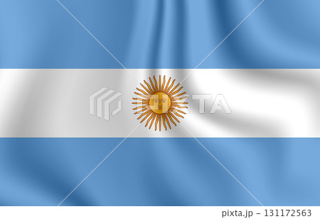 Flag of Argentina. Argentine national symbol in official colors. Template icon. Abstract vector background 131172563