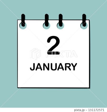 January 2. Daily Calendar icon for design. Simple design for business brochure, flyer, print media, advertisement. Easily editable January 2. Daily Calendar icon for design. Simple design for business brochure, flyer, print media, advertisement. Easily editable 131172571