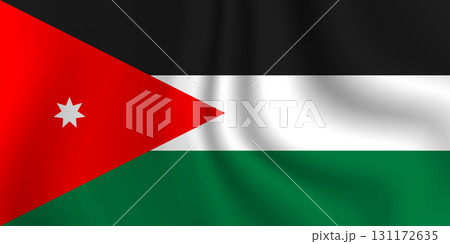 Flag of Jordan. National symbol in official colors. Template icon. Abstract vector background Flag of Jordan. National symbol in official colors. Template icon. Abstract vector background 131172635