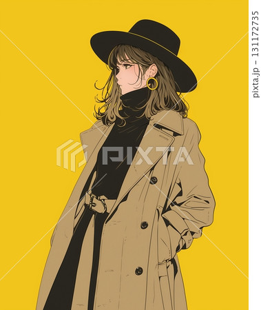 オシャレなファッションの女性・イラスト 131172735