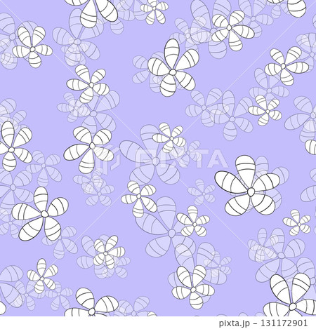 Seamless floral pattern based on traditional folk art ornaments. Colorful chamomile, daisy flowers on color background. Doodle style. Vector illustration. Simple minimalistic pattern Seamless floral pattern based on traditional folk art ornaments. Colorful chamomile, daisy flowers on color background. Doodle style. Vector illustration. Simple minimalistic pattern 131172901