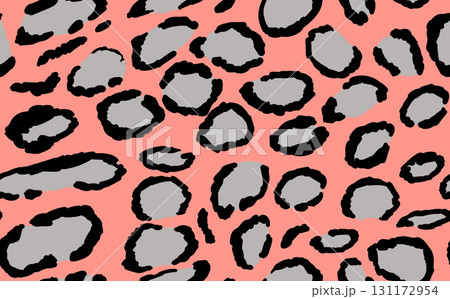 Abstract modern leopard seamless pattern. Animals trendy background. Color decorative vector stock illustration for print, card, postcard, fabric, textile. Modern ornament of stylized skin 131172954