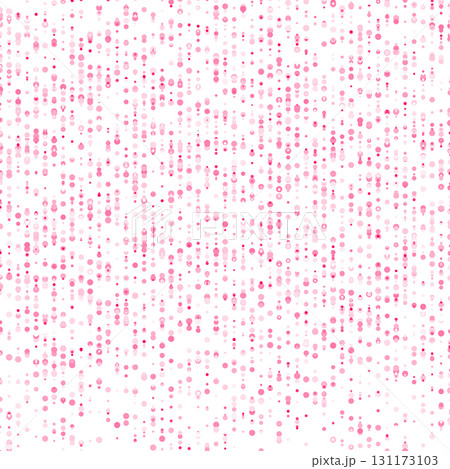 Abstract fashion polka dots background. White dotted pattern with rainbow gradient circles. Template design for invitation, poster, card, flyer, banner, textile, fabric 131173103