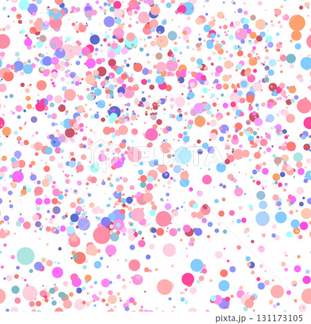 Multicolor background, colorful vector texture with circles. Splash effect banner. Dotted abstract illustration with blurred drops of rain. Seamless pattern for fabric, textile 131173105