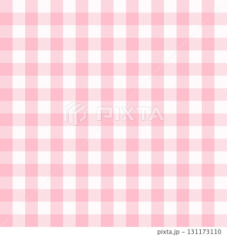 Pink and white Scotland textile seamless pattern. Fabric texture check tartan plaid. Abstract geometric background for cloth, card, fabric. Monochrome graphic repeating design. Modern squared ornament 131173110