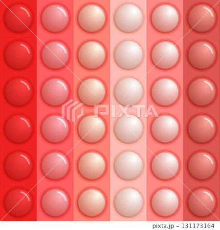 Seamless pattern with trendy game pop it, simple dimple. Rainbow fidget toy. Colorful antistress background. Doodle style. Bubbles popping square shape 131173164