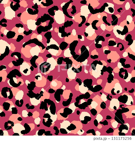 Abstract modern leopard seamless pattern. Animals trendy background. Color decorative vector stock illustration for print, card, postcard, fabric, textile. Modern ornament of stylized skin 131173256