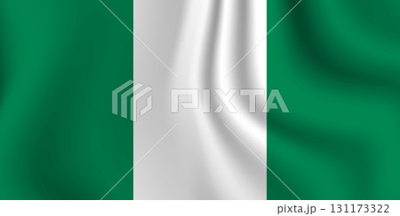 Flag of Nigeria. Nigerian national symbol in official colors. Template icon. Abstract vector background 131173322