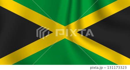 Flag of Jamaica. Jamaican national symbol in official colors. Template icon. Abstract vector background 131173323