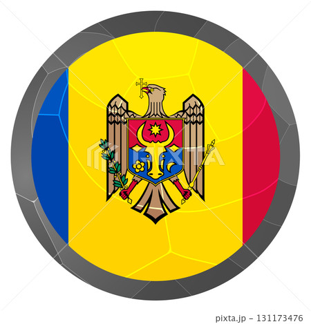 Glass light ball with flag of Moldova. Round sphere, template icon. Moldavian national symbol. Glossy realistic ball, 3D abstract vector illustration. Big bubble Glass light ball with flag of Moldova. Round sphere, template icon. Moldavian national symbol. Glossy realistic ball, 3D abstract vector illustration. Big bubble 131173476