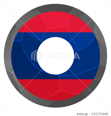 Glass light ball with flag of Laos. Round sphere, template icon. Lao People's Democratic Republic national symbol. Glossy realistic ball, 3D abstract vector illustration. Big bubble Glass light ball with flag of Laos. Round sphere, template icon. Lao People's Democratic Republic national symbol. Glossy realistic ball, 3D abstract vector illustration. Big bubble 131173492