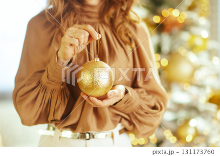 Sparkly Gold Ornament for the Christmas Tree Sparkly Gold Ornament for the Christmas Tree 131173760