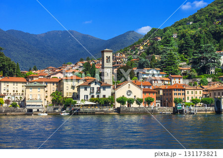 scenic villages of beautiful Lago di Como, north of Italy 131173821