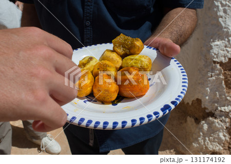 Prickly pear ready to eat. Sweet fruit, Cactaceous Fig. Tunisia Prickly pear ready to eat. Sweet fruit, Cactaceous Fig. Tunisia 131174192