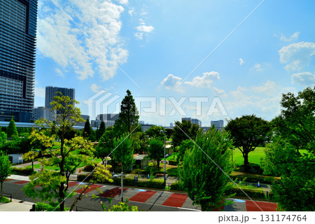 豊洲公園から観た晴海臨海公園 高層マンションの風景 豊洲公園から観た晴海臨海公園 高層マンションの風景 131174764