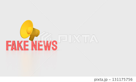The Red Fake news and yellow megaphone image 3d Rendering. 131175756