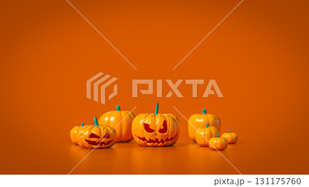 The Pumpkin Jack for Halloween or Holiday concept 3d Rendering. The Pumpkin Jack for Halloween or Holiday concept 3d Rendering. 131175760