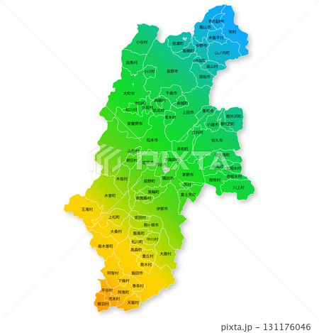 長野県と市町村地図 131176046