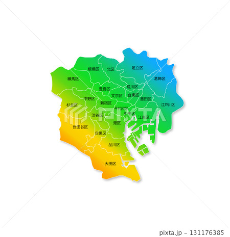 東京23区の地図 131176385