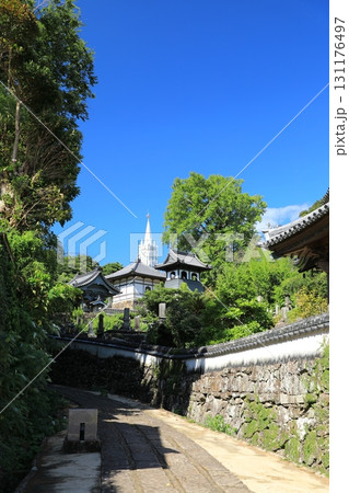 寺院と教会が見える道(日本 長崎県平戸市) 寺院と教会が見える道(日本 長崎県平戸市) 131176497