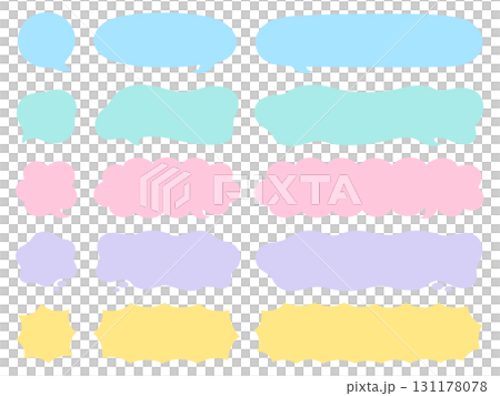 Colorful speech bubble frame set of various lengths 131178078