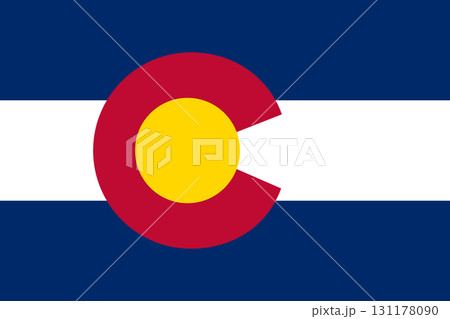 Colorado State Flag. Colorado American State Flag Official Color and Proportion. 131178090