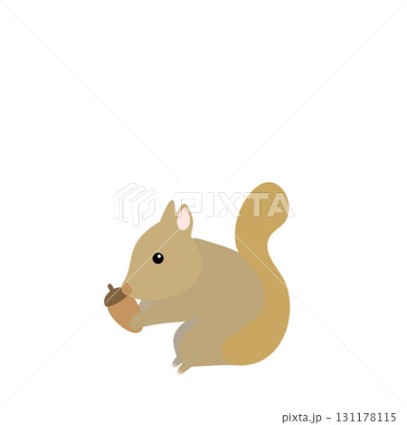 どんぐりを持ったリスのイラスト どんぐりを持ったリスのイラスト 131178115