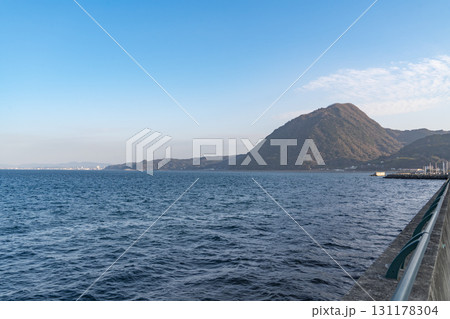 大分県の別府湾から見る高崎山 131178304