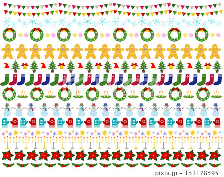 クリスマスのかわいいイラスト飾り罫セット(行事12) クリスマスのかわいいイラスト飾り罫セット(行事12) 131178395